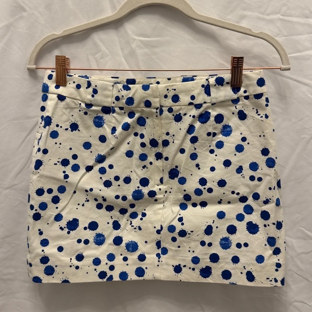 Kate Spade White and Blue Polka Dot Skirt